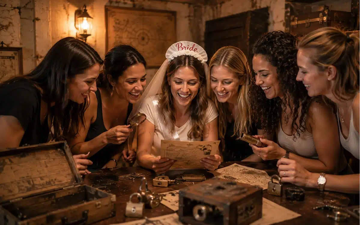 Groupe d'amis lors d'un EVJF ou EVG chez Escape One