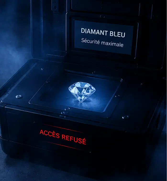 Diamant expos&eacute; dans une pi&egrave;ce s&eacute;curis&eacute;e de la salle d&rsquo;escape game Le Diamant