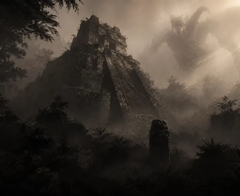 Ancien temple maya myst&eacute;rieux illustrant la salle d&rsquo;escape game Le Temple Maya